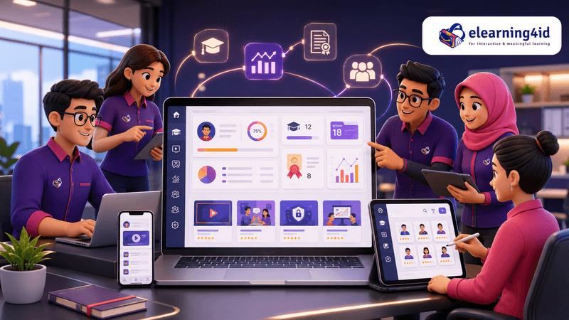 jasa pembuatan e-learning, jasa pembuatan lms, jasa pembuatan modul pelatihan, jasa e-learning platform, elearning solutions, elearning provider elearning4id
